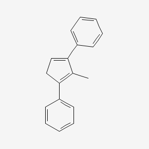 molecular formula C18H16 B14525672 Benzene, 1,1'-(2-methyl-1,3-cyclopentadiene-1,3-diyl)bis- CAS No. 62937-87-5