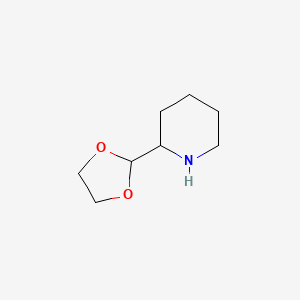 molecular formula C8H15NO2 B1452570 2-(1,3-Dioxolan-2-yl)piperidine CAS No. 860224-64-2