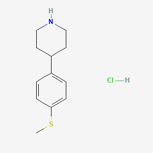 molecular formula C12H18ClNS B1452572 4-(4-Methylsulfanyl-phenyl)-piperidine hydrochloride CAS No. 918884-51-2
