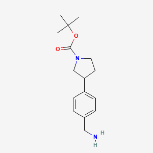 molecular formula C16H24N2O2 B1452575 Tert-butyl 3-(4-(aminomethyl)phenyl)pyrrolidine-1-carboxylate CAS No. 885270-22-4