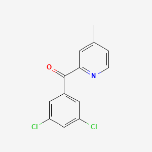 molecular formula C13H9Cl2NO B1452576 2-(3,5-Dichlorobenzoyl)-4-methylpyridine CAS No. 1187167-06-1