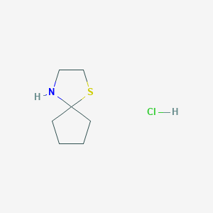 molecular formula C7H14ClNS B1452577 1-Thia-4-azaspiro[4.4]nonane hydrochloride CAS No. 1221792-36-4