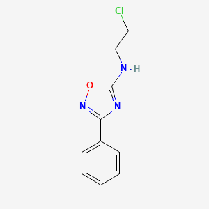 molecular formula C10H10ClN3O B14525781 N-(2-Chloroethyl)-3-phenyl-1,2,4-oxadiazol-5-amine CAS No. 62808-69-9