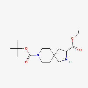 molecular formula C16H28N2O4 B1452585 8-Tert-butyl 3-ethyl 2,8-diazaspiro[4.5]decane-3,8-dicarboxylate CAS No. 203934-60-5