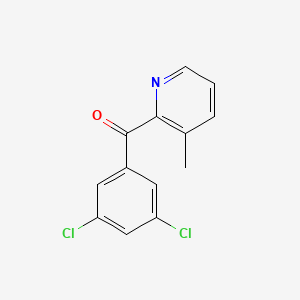 molecular formula C13H9Cl2NO B1452587 2-(3,5-二氯苯甲酰)-3-甲基吡啶 CAS No. 1187165-83-8