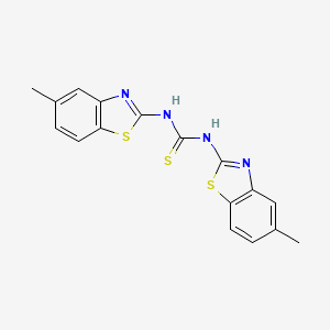 molecular formula C17H14N4S3 B14525888 N,N'-Bis[(5-methyl-1,3-benzothiazol-2-yl)]thiourea CAS No. 62540-42-5