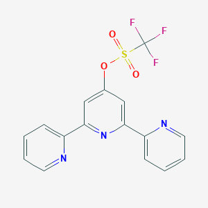molecular formula C16H10F3N3O3S B145259 4'-Trifluoromethylsulfono-2,2':6',2''-terpyridine CAS No. 134653-69-3