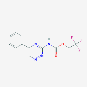 molecular formula C12H9F3N4O2 B1452590 2,2,2-trifluoroethyl N-(5-phenyl-1,2,4-triazin-3-yl)carbamate CAS No. 1240529-55-8
