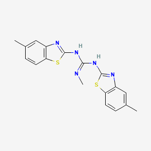 molecular formula C18H17N5S2 B14525906 N''-Methyl-N,N'-bis[(5-methyl-1,3-benzothiazol-2-yl)]guanidine CAS No. 62540-18-5