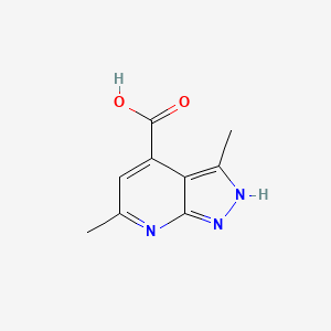 molecular formula C9H9N3O2 B1452591 3,6-dimethyl-1H-pyrazolo[3,4-b]pyridine-4-carboxylic acid CAS No. 1227268-91-8