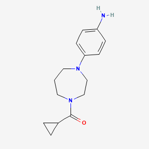molecular formula C15H21N3O B1452595 (4-[4-(Cyclopropylcarbonyl)-1,4-diazepan-1-YL]phenyl)amine CAS No. 1018592-25-0