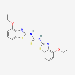 molecular formula C19H18N4O2S3 B14525962 N,N'-Bis[(4-ethoxy-1,3-benzothiazol-2-yl)]thiourea CAS No. 62540-48-1