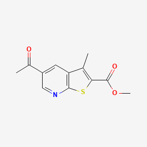 molecular formula C12H11NO3S B1452598 Methyl 5-acetyl-3-methylthieno[2,3-b]pyridine-2-carboxylate CAS No. 1050885-86-3
