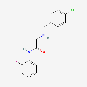 molecular formula C15H14ClFN2O B1452600 2-{[(4-chlorophenyl)methyl]amino}-N-(2-fluorophenyl)acetamide CAS No. 1038214-79-7