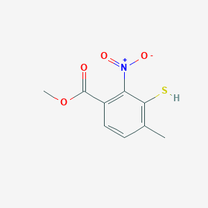 molecular formula C9H9NO4S B14526016 Methyl 4-methyl-2-nitro-3-sulfanylbenzoate CAS No. 62486-45-7