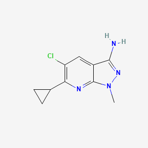 molecular formula C10H11ClN4 B1452606 5-chloro-6-cyclopropyl-1-methyl-1H-pyrazolo[3,4-b]pyridin-3-amine CAS No. 1135283-21-4