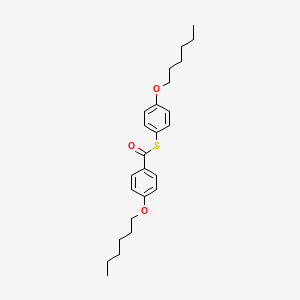 molecular formula C25H34O3S B14526115 S-[4-(Hexyloxy)phenyl] 4-(hexyloxy)benzene-1-carbothioate CAS No. 62554-37-4