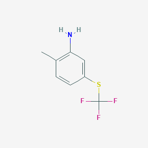 molecular formula C8H8F3NS B1452619 2-Methyl-5-((trifluoromethyl)thio)aniline CAS No. 933673-21-3