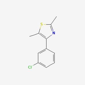 molecular formula C11H10ClNS B1452620 4-(3-Chlorophenyl)-2,5-dimethylthiazole CAS No. 881384-80-1