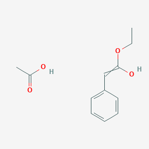 molecular formula C12H16O4 B14526252 Acetic acid;1-ethoxy-2-phenylethenol CAS No. 62415-90-1