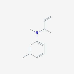 molecular formula C12H17N B14526267 Benzenamine, N,3-dimethyl-N-(1-methyl-2-propenyl)- CAS No. 62378-90-9