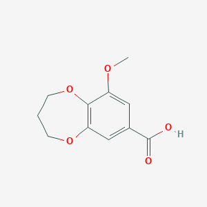 molecular formula C11H12O5 B1452627 9-甲氧基-3,4-二氢-2H-1,5-苯并二氧杂环庚烯-7-羧酸 CAS No. 1010933-59-1