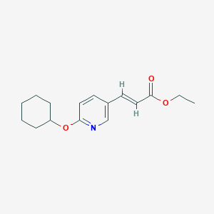 molecular formula C16H21NO3 B1452628 Ethyl 3-[6-(cyclohexyloxy)pyridin-3-yl)]acrylate CAS No. 912761-01-4