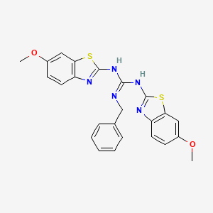 molecular formula C24H21N5O2S2 B14526347 N''-Benzyl-N,N'-bis[(6-methoxy-1,3-benzothiazol-2-yl)]guanidine CAS No. 62540-40-3