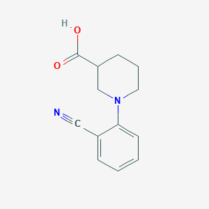 molecular formula C13H14N2O2 B1452637 1-(2-氰基苯基)哌啶-3-羧酸 CAS No. 942474-51-3