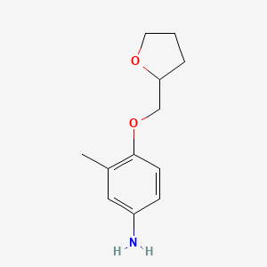 molecular formula C12H17NO2 B1452640 3-Methyl-4-(tetrahydro-2-furanylmethoxy)aniline CAS No. 946663-46-3