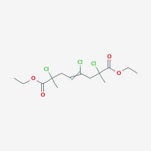 molecular formula C14H21Cl3O4 B14526456 Diethyl 2,4,7-trichloro-2,7-dimethyloct-4-enedioate CAS No. 62377-81-5