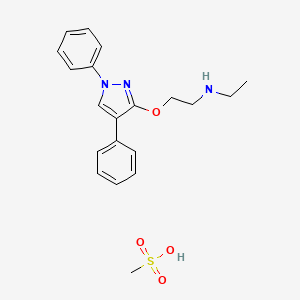molecular formula C20H25N3O4S B14526466 N-Ethyl-2-((1,4-diphenyl-1H-pyrazol-3-yl)oxy)ethanamine monomethanesulfonate CAS No. 62832-81-9