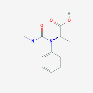 molecular formula C12H16N2O3 B14526479 N-(Dimethylcarbamoyl)-N-phenyl-L-alanine CAS No. 62750-06-5