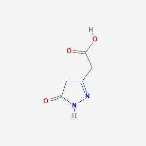 molecular formula C5H6N2O3 B1452650 2-(5-oxo-4,5-dihydro-1H-pyrazol-3-yl)acetic acid CAS No. 860409-48-9