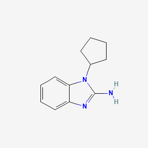 molecular formula C12H15N3 B1452653 1-cyclopentyl-1H-1,3-benzodiazol-2-amine CAS No. 945021-20-5