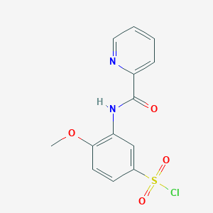 molecular formula C13H11ClN2O4S B1452654 4-Methoxy-3-(pyridine-2-amido)benzene-1-sulfonyl chloride CAS No. 1094455-96-5