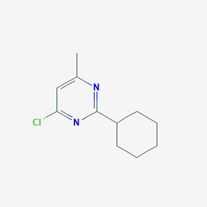 molecular formula C11H15ClN2 B1452656 4-Chloro-2-cyclohexyl-6-methylpyrimidine CAS No. 94052-09-2