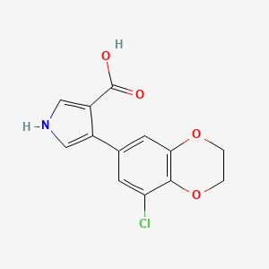 B1452663 4-(8-chloro-2,3-dihydro-1,4-benzodioxin-6-yl)-1H-pyrrole-3-carboxylic acid CAS No. 1096815-60-9