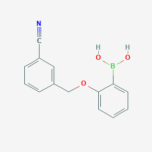 molecular formula C14H12BNO3 B1452664 2-(3-Cyanophenylmethoxy)phenylboronic acid CAS No. 1256355-67-5