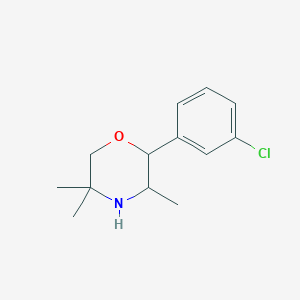 molecular formula C13H18ClNO B1452666 2-(3-Chlorophenyl)-3,5,5-trimethylmorpholine CAS No. 1099623-13-8