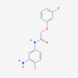 molecular formula C15H15FN2O2 B1452667 N-(3-amino-4-methylphenyl)-2-(3-fluorophenoxy)acetamide CAS No. 1096285-09-4