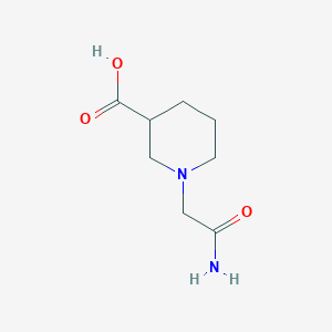 molecular formula C8H14N2O3 B1452684 1-(2-Amino-2-oxoethyl)piperidine-3-carboxylic acid CAS No. 915922-21-3