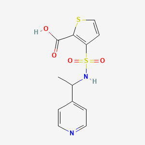 molecular formula C12H12N2O4S2 B1452686 3-{[1-(Pyridin-4-yl)ethyl]sulfamoyl}thiophene-2-carboxylic acid CAS No. 1153874-48-6