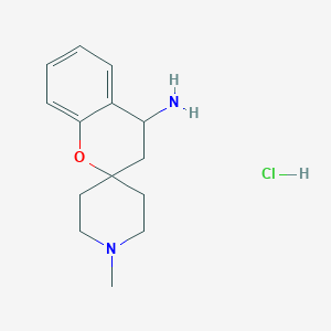 molecular formula C14H21ClN2O B1452694 1'-Methylspiro[chroman-2,4'-piperidin]-4-amine hydrochloride CAS No. 70505-90-7