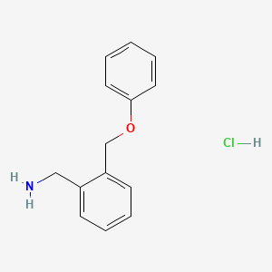 molecular formula C14H16ClNO B1452696 [2-(Phenoxymethyl)phenyl]methanamine hydrochloride CAS No. 1172736-92-3