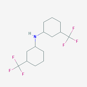 molecular formula C14H21F6N B1452697 3-(trifluoromethyl)-N-[3-(trifluoromethyl)cyclohexyl]cyclohexan-1-amine CAS No. 1212080-39-1
