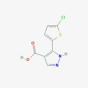 molecular formula C8H5ClN2O2S B1452702 3-(5-chlorothiophen-2-yl)-1H-pyrazole-4-carboxylic acid CAS No. 1155045-53-6