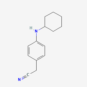 molecular formula C14H18N2 B1452705 2-[4-(Cyclohexylamino)phenyl]acetonitrile CAS No. 1157685-94-3