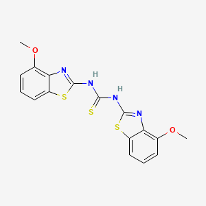 molecular formula C17H14N4O2S3 B14527176 N,N'-Bis[(4-methoxy-1,3-benzothiazol-2-yl)]thiourea CAS No. 62540-50-5