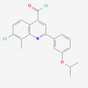molecular formula C20H17Cl2NO2 B1452721 7-Chloro-2-(3-isopropoxyphenyl)-8-methylquinoline-4-carbonyl chloride CAS No. 1160263-84-2